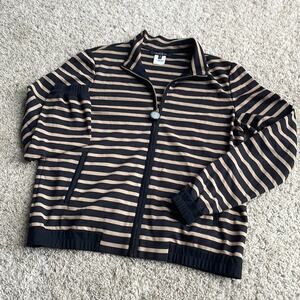 LAYFAYETTE 148 Tan & Black Striped Structured Collar Jacket Blazer Size Medium